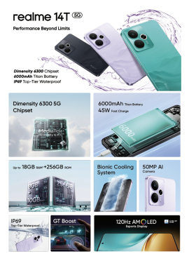 REALME 14T Series A5 flyer